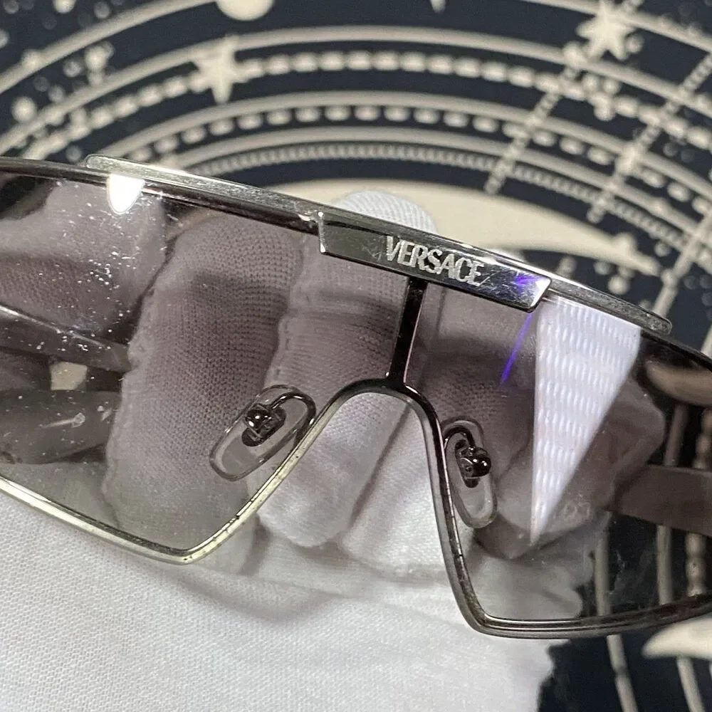 Versace MOD 2265 1000/11 Mens Sunglasses Luxury Designer Silver - Picture 6 of 6